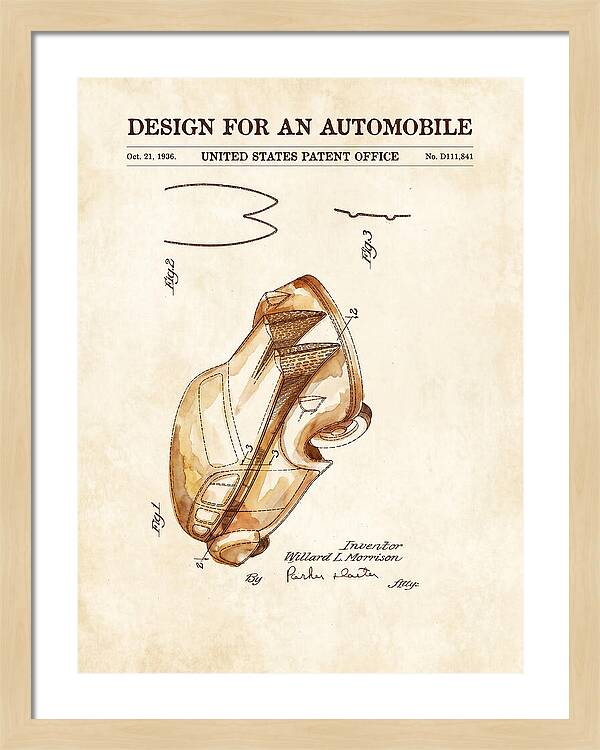 Automobile Watercolor Patent Usd111841s