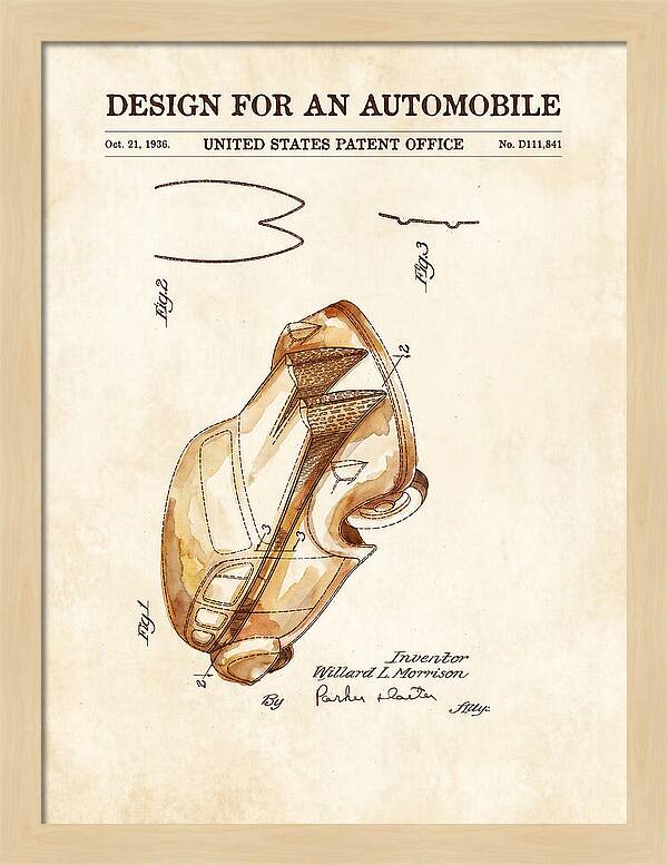 Automobile Watercolor Patent Usd111841s
