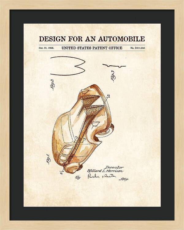 Automobile Watercolor Patent Usd111841s