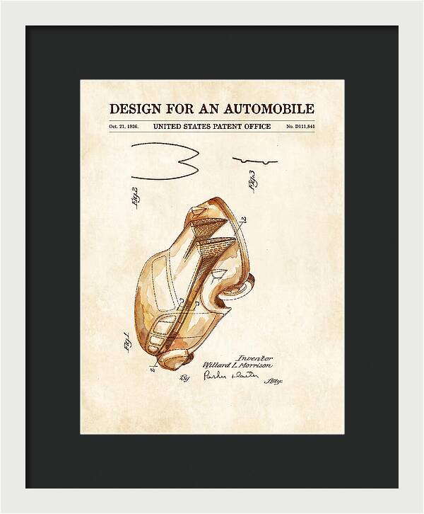 Automobile Watercolor Patent Usd111841s