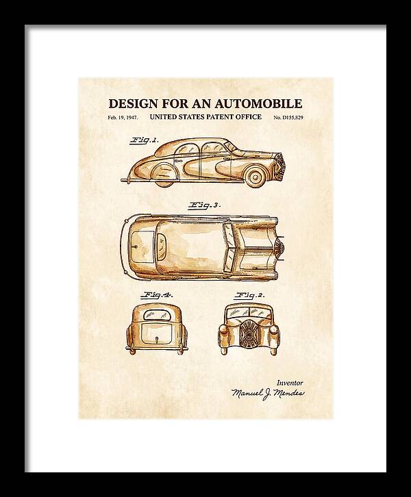 Automobile Watercolor Patent Usd155829s