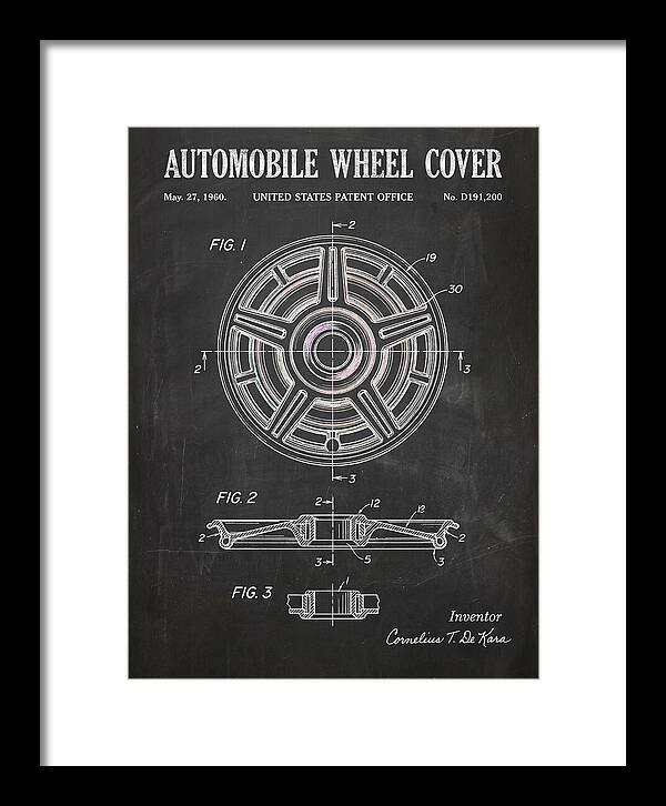 Automobile Wheel Cover Chalkboard Patent Usd191200s