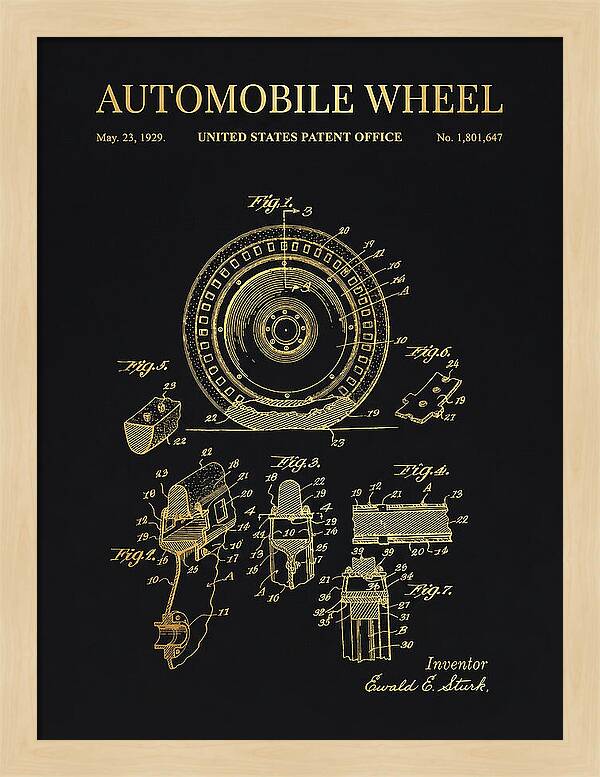 Automobile Wheel Gold Patent Us1801647a