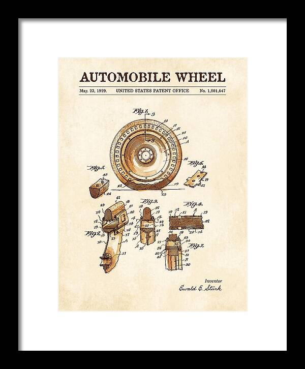 Automobile Wheel Watercolor Patent Us1801647a