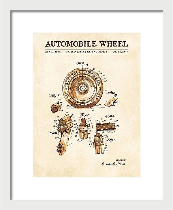 Automobile Wheel Watercolor Patent Us1801647a