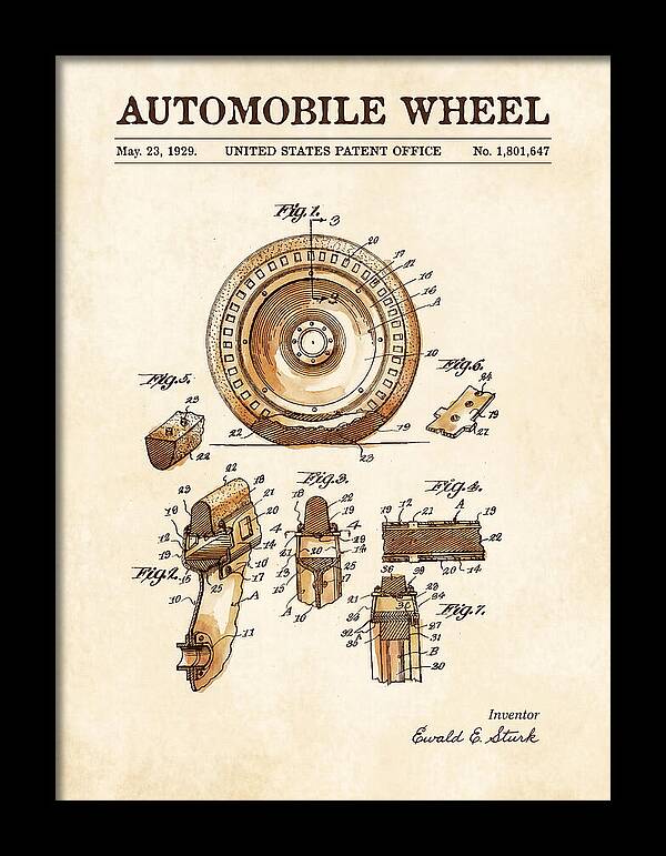 Automobile Wheel Watercolor Patent Us1801647a