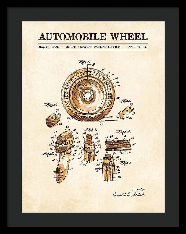 Automobile Wheel Watercolor Patent Us1801647a