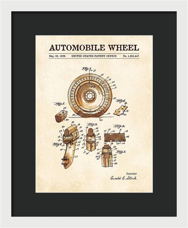 Automobile Wheel Watercolor Patent Us1801647a