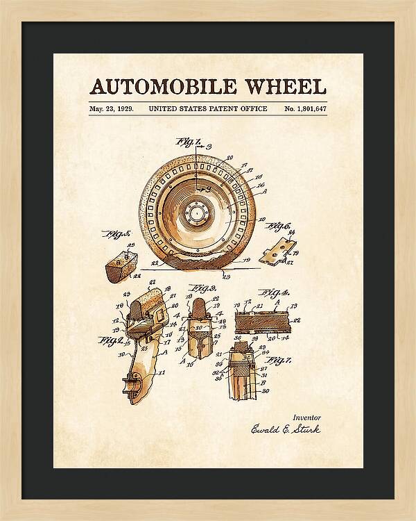 Automobile Wheel Watercolor Patent Us1801647a
