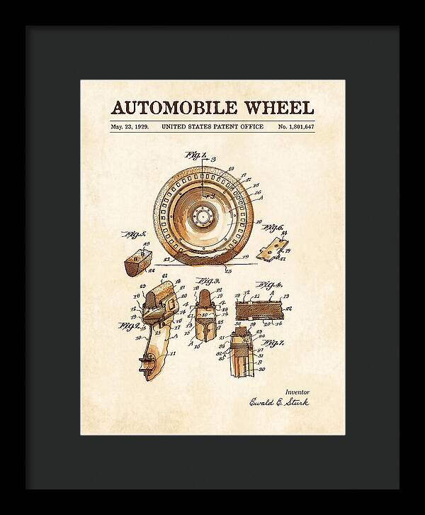 Automobile Wheel Watercolor Patent Us1801647a
