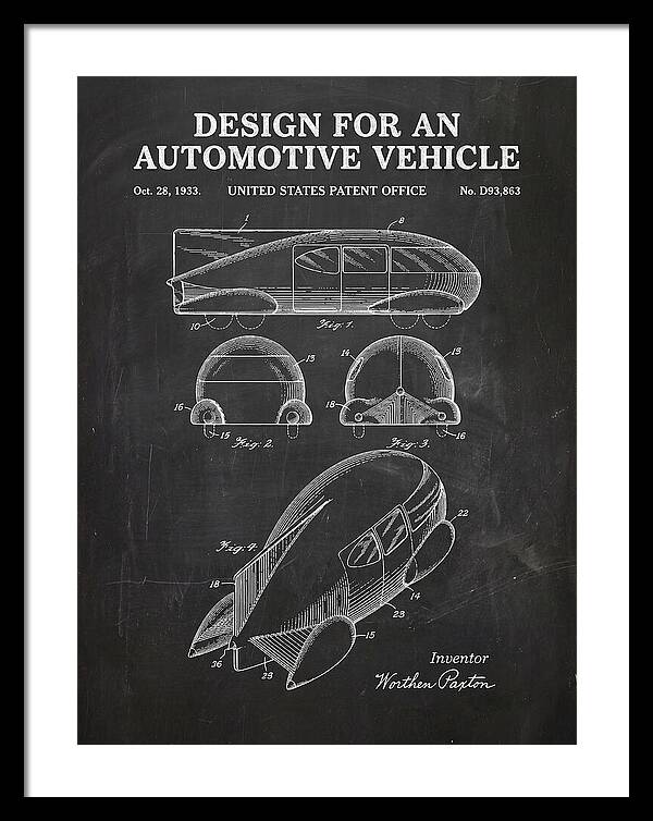 Automotive Vehicle Chalkboard Patent Usd93863s