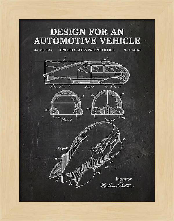 Automotive Vehicle Chalkboard Patent Usd93863s