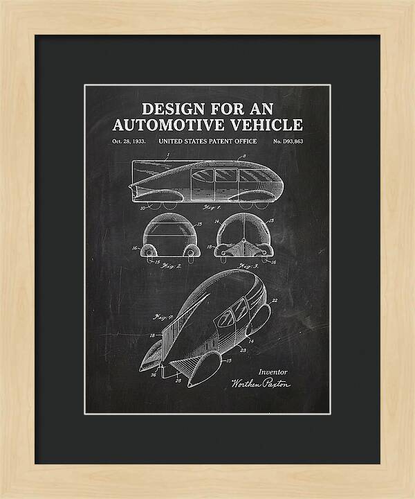 Automotive Vehicle Chalkboard Patent Usd93863s