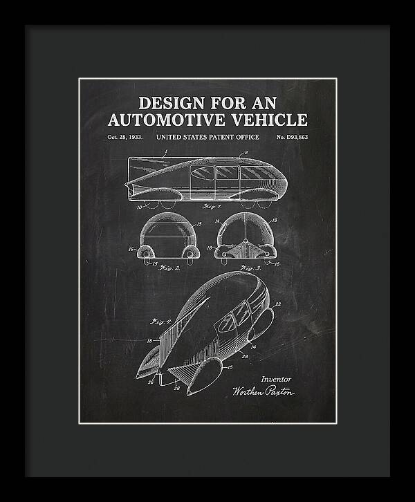 Automotive Vehicle Chalkboard Patent Usd93863s