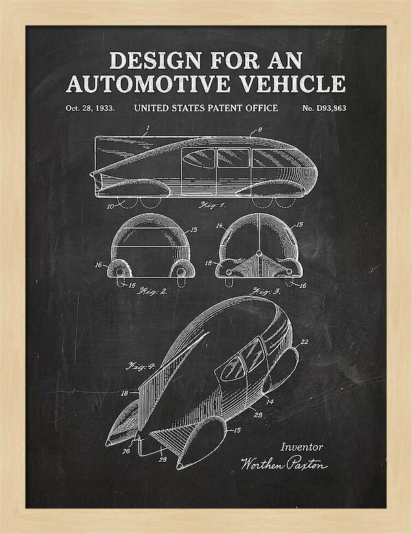 Automotive Vehicle Chalkboard Patent Usd93863s