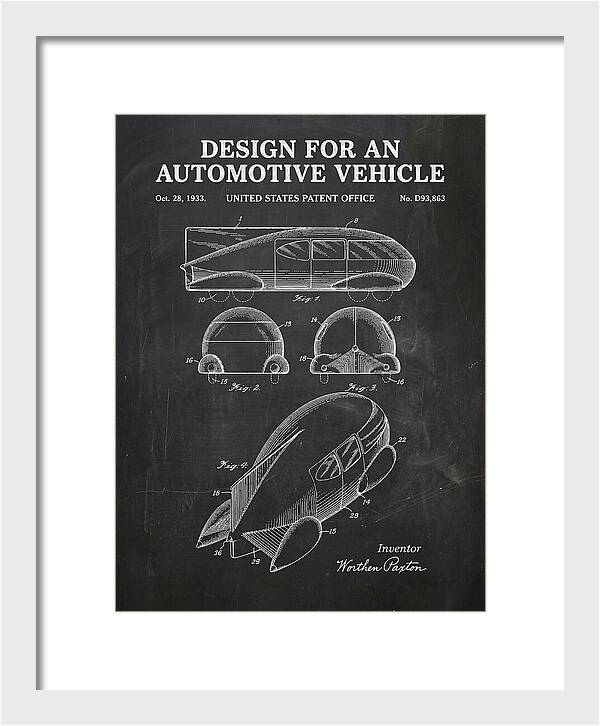 Automotive Vehicle Chalkboard Patent Usd93863s