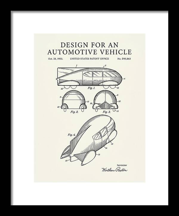Automotive Vehicle Minimalist Patent Usd93863s
