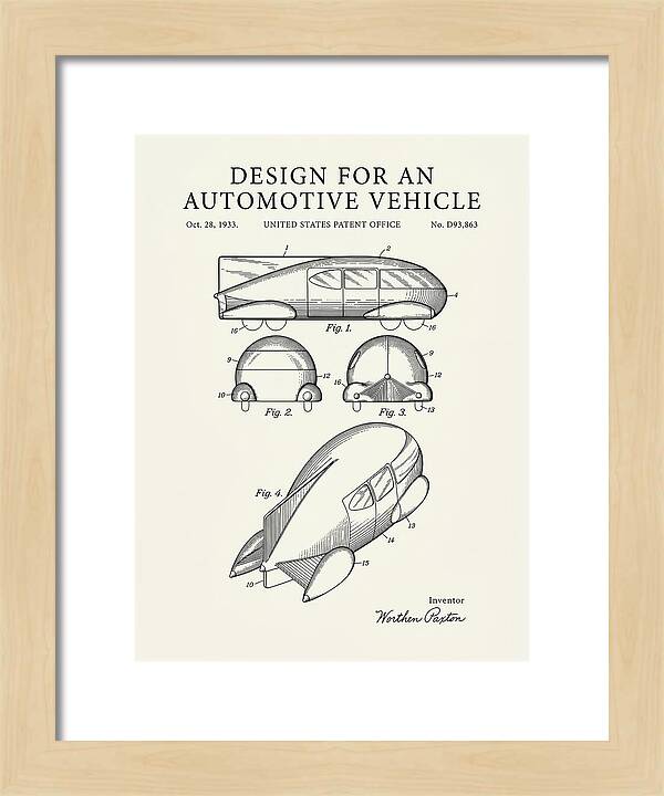 Automotive Vehicle Minimalist Patent Usd93863s