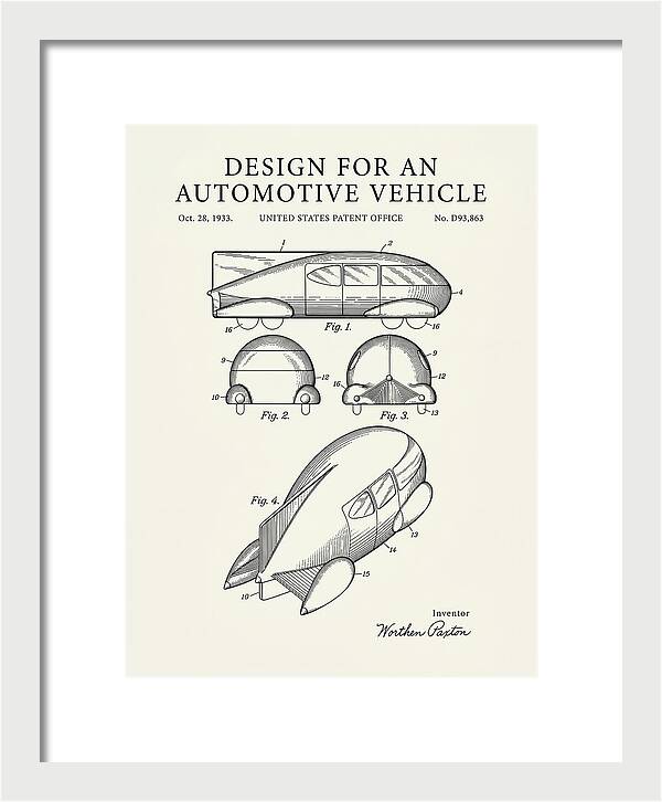 Automotive Vehicle Minimalist Patent Usd93863s