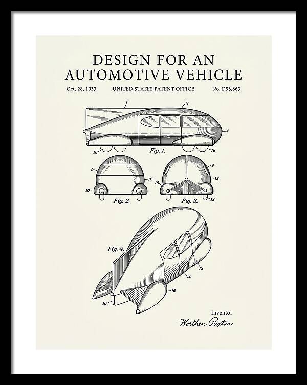 Automotive Vehicle Minimalist Patent Usd93863s