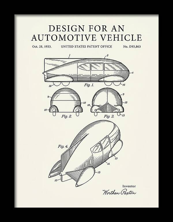 Automotive Vehicle Minimalist Patent Usd93863s