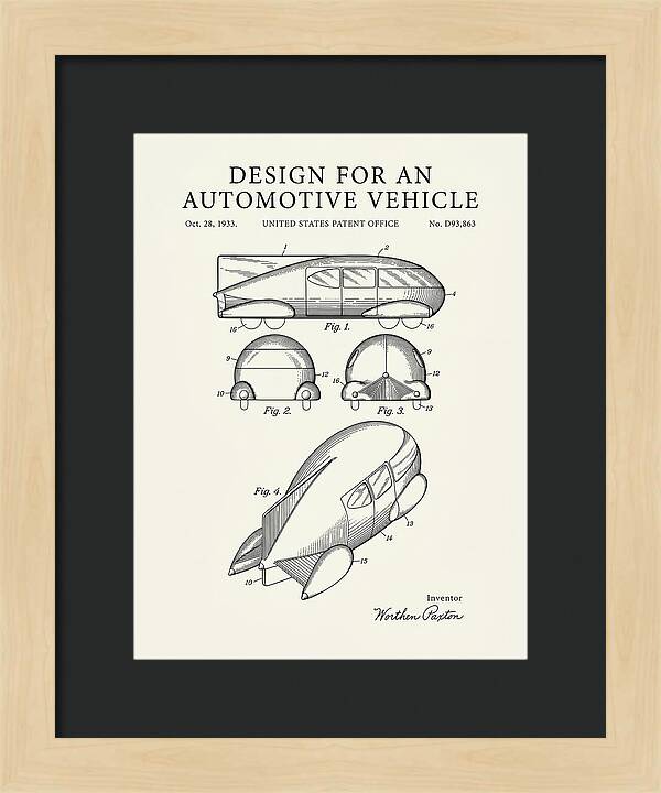 Automotive Vehicle Minimalist Patent Usd93863s