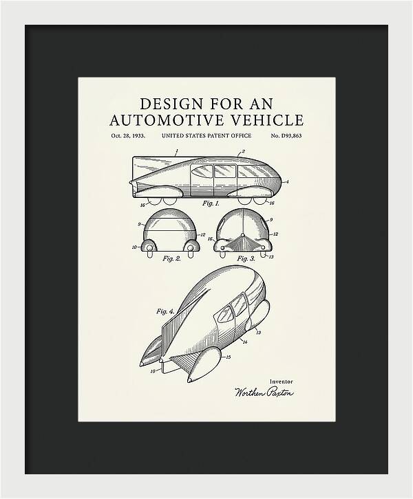 Automotive Vehicle Minimalist Patent Usd93863s