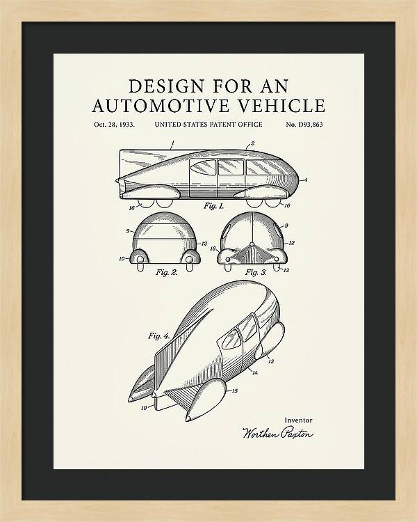 Automotive Vehicle Minimalist Patent Usd93863s