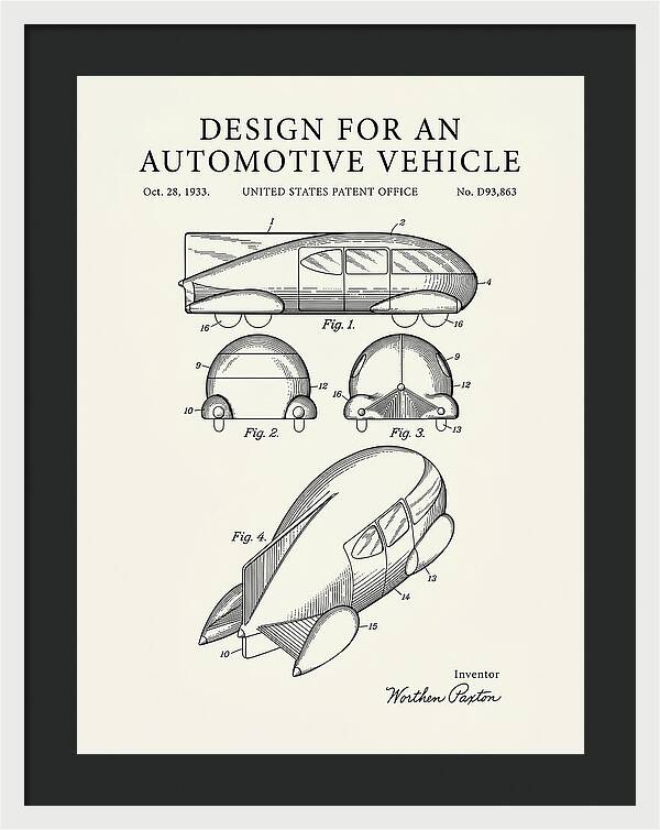 Automotive Vehicle Minimalist Patent Usd93863s