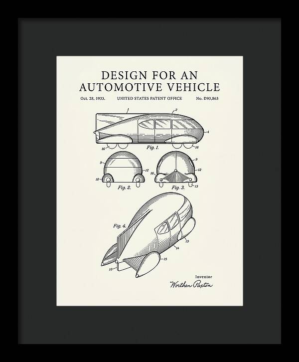 Automotive Vehicle Minimalist Patent Usd93863s