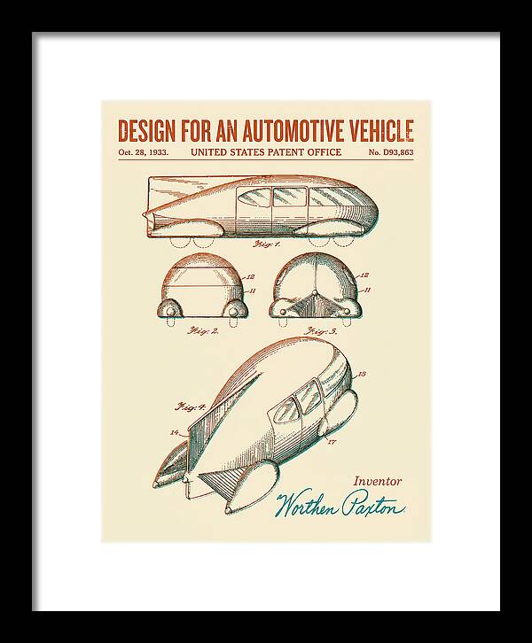 Automotive Vehicle Retro Patent Usd93863s