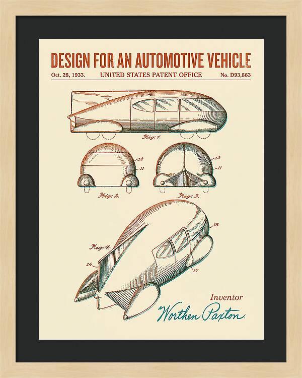 Automotive Vehicle Retro Patent Usd93863s