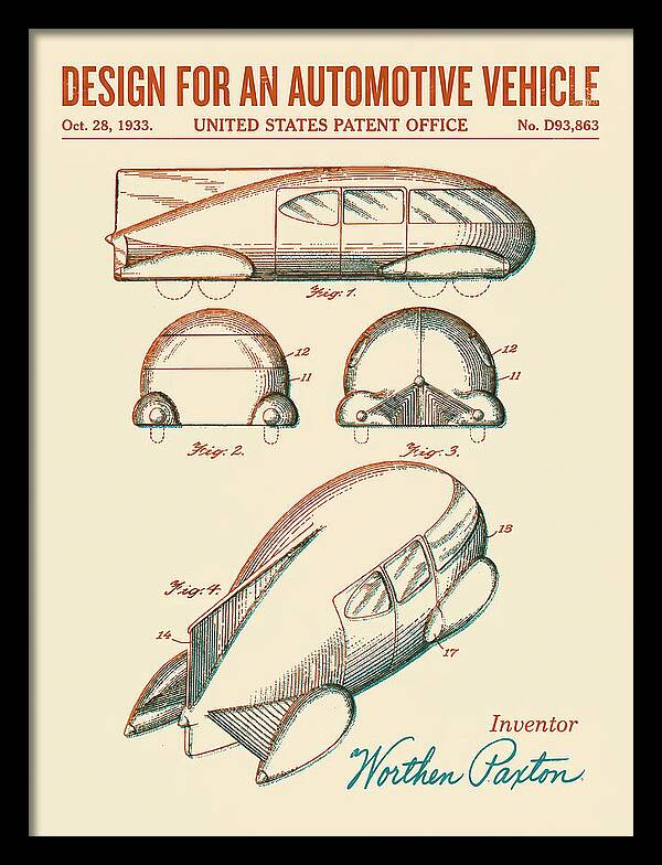 Automotive Vehicle Retro Patent Usd93863s