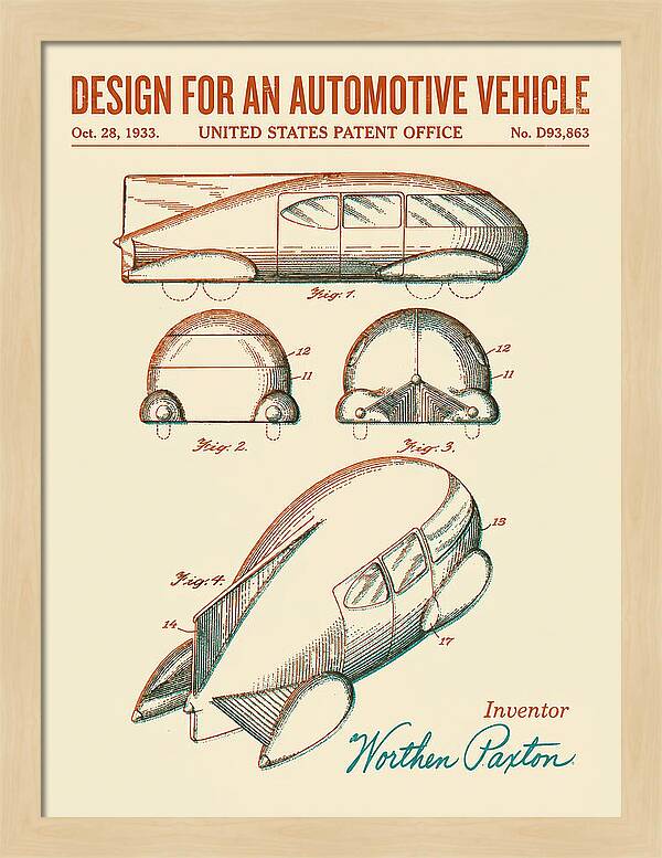 Automotive Vehicle Retro Patent Usd93863s