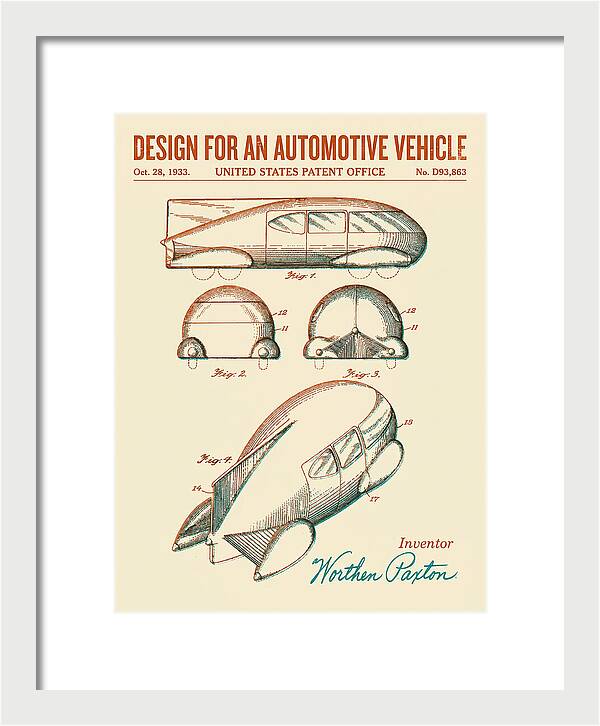 Automotive Vehicle Retro Patent Usd93863s