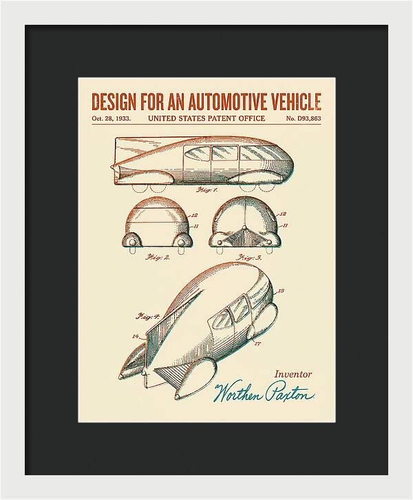 Automotive Vehicle Retro Patent Usd93863s