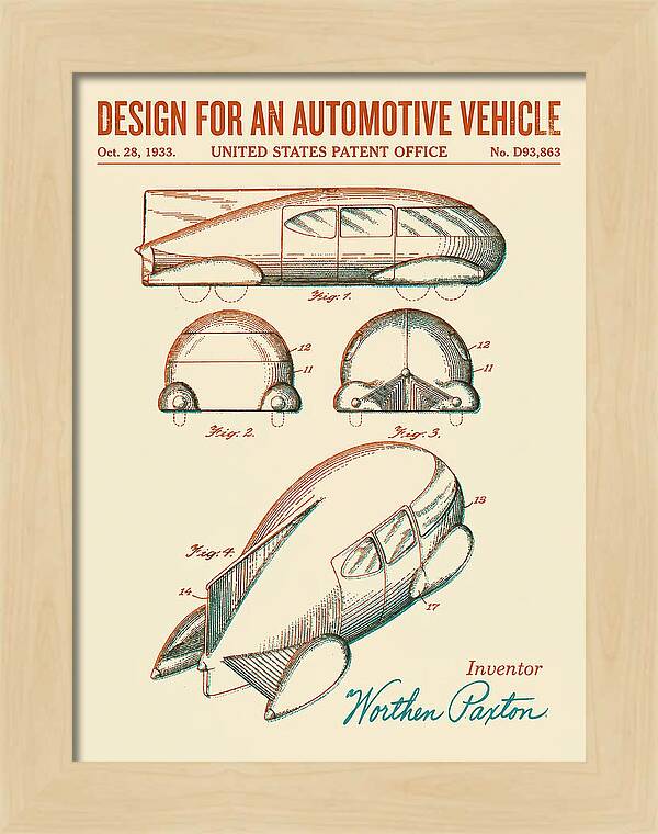 Automotive Vehicle Retro Patent Usd93863s