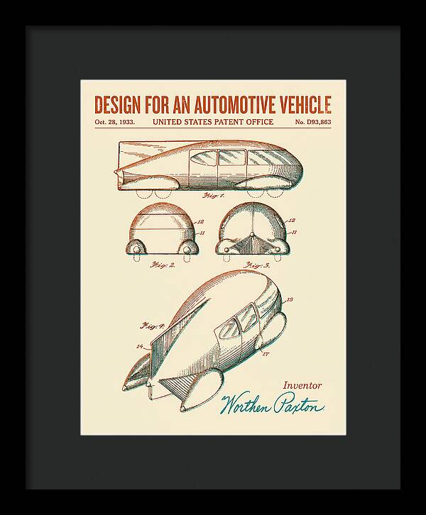 Automotive Vehicle Retro Patent Usd93863s