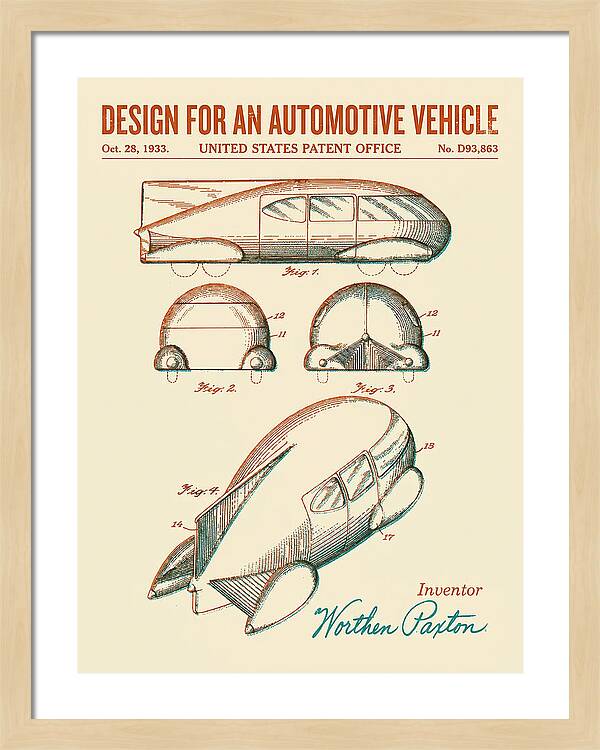 Automotive Vehicle Retro Patent Usd93863s
