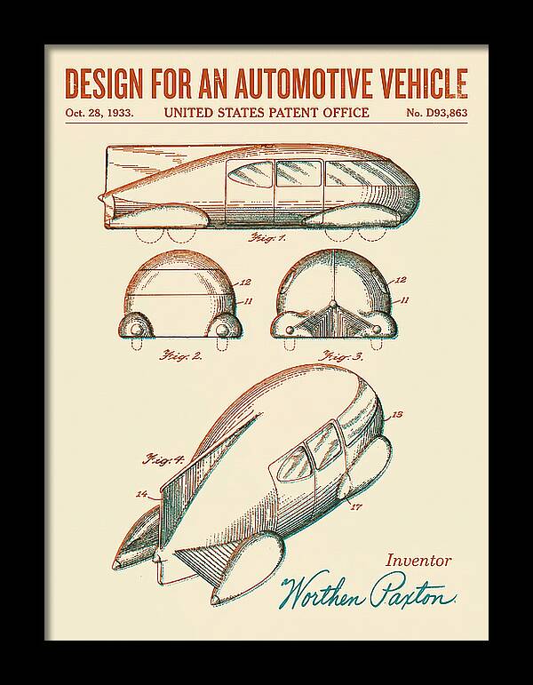 Automotive Vehicle Retro Patent Usd93863s