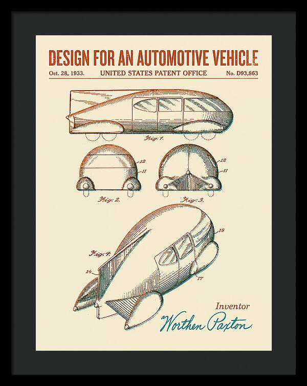 Automotive Vehicle Retro Patent Usd93863s