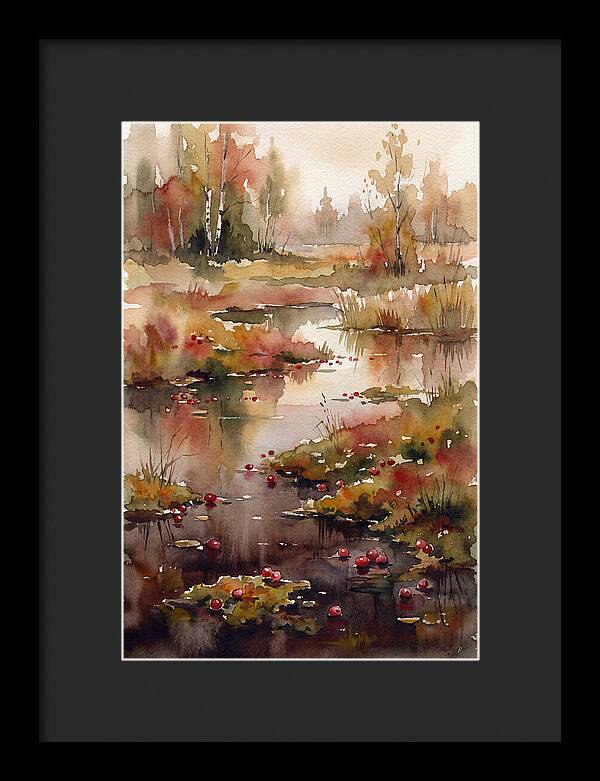 Autumn Bog With Cranberries