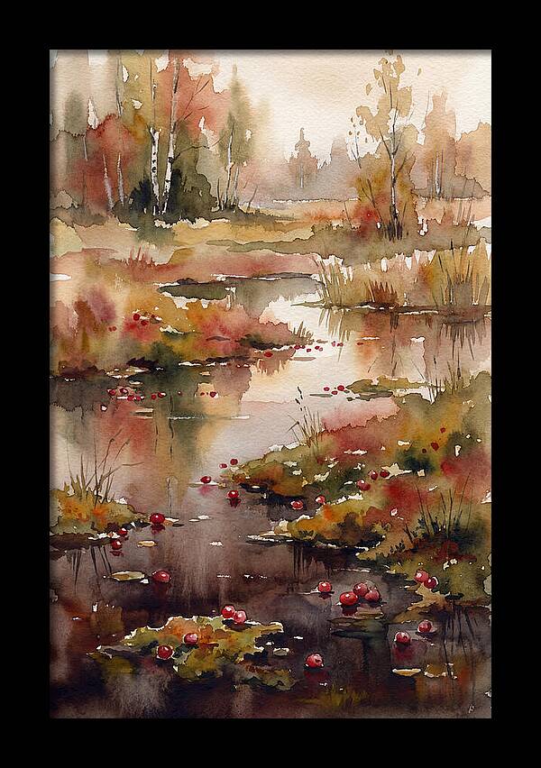 Autumn Bog With Cranberries