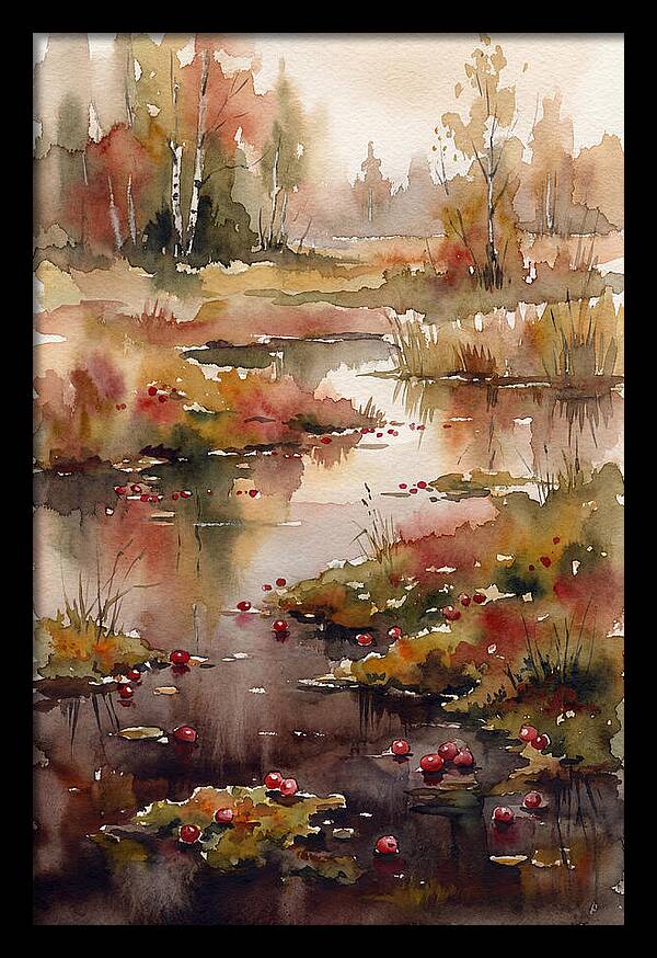 Autumn Bog With Cranberries