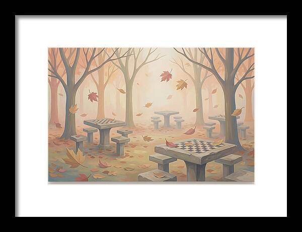 Autumn Chess Tables In The Park