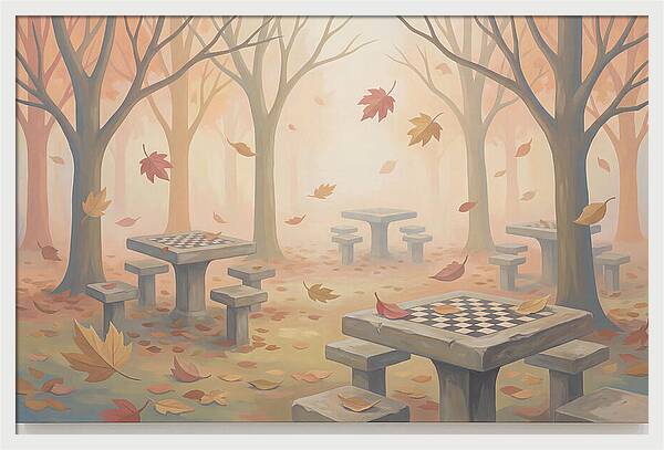 Autumn Chess Tables In The Park
