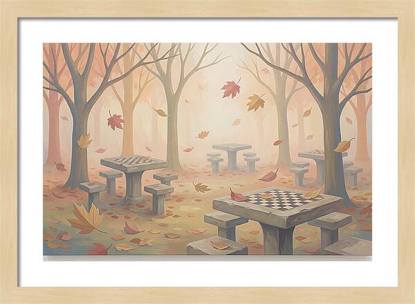 Autumn Chess Tables In The Park