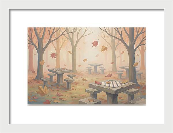 Autumn Chess Tables In The Park
