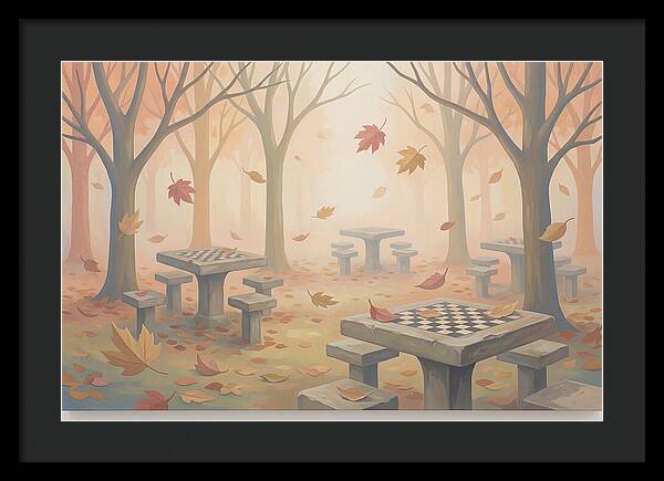 Autumn Chess Tables In The Park