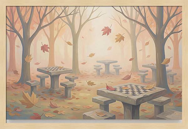 Autumn Chess Tables In The Park